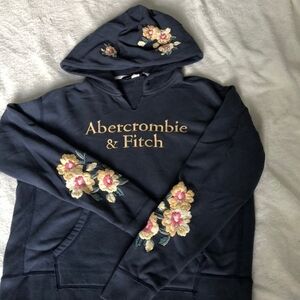 ISO!!! Abercrombie & Fitch Embroudered Floral Hoodie with Floral Design Navy ISO